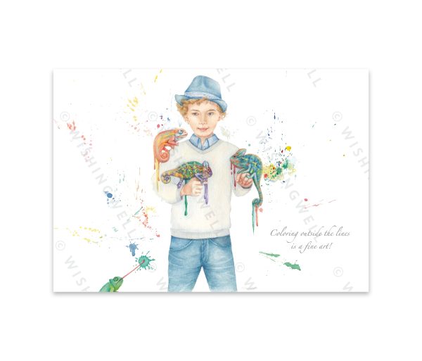 wenskaart  Coloring outside the lines - Wishingwell
