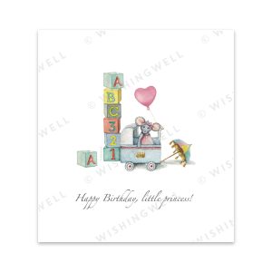 wenskaart  happy birthday, little princess - Wishingwell