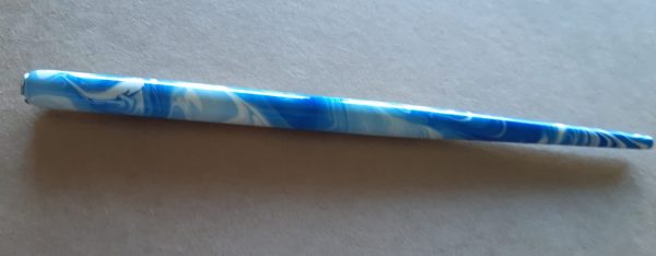 pennenstok gemarmerd blauw-wit