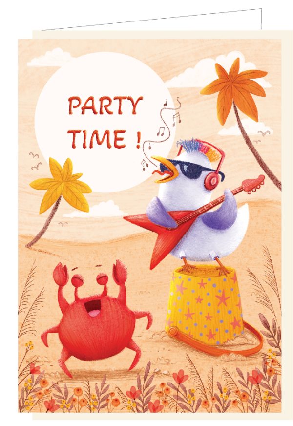 wenskaart party time - Barbara Denef