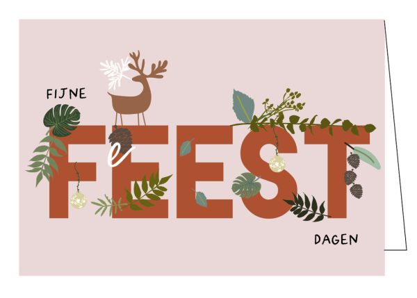 Kerstpakje 5st - Fijne feestdagen