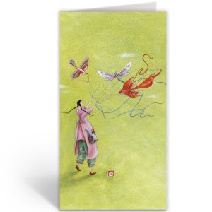 wenskaart 23912 'vliegeren'- Gaëlle Boissonnard