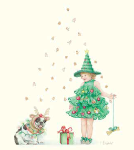 kerstkaart Kerstmeisje - Wishingwell