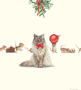 kerstkaart Kerstpoes - Wishingwell